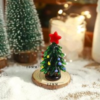 Adornos Navideños de Vidrio, Figuras de Papá Noel para Árbol de Navidad, Decoraciones Creativas de Dibujos Animados para el Hogar, Mini Decoraciones para Escritorio y Coche