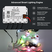 Controlador de Luces LED Programable, Sistema de Control Inteligente para el Hogar, RGB, Nube, Wifi, Sincronización con Música, 4 Salidas