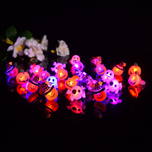 Halloween Gifts Prom Party Finger Light Glowing Toy Children's Ring Pumpkin Bat Ring - Product Image 3