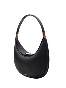 Light <b>green</b> leather crescent-shaped handbag with luxurious metal embellishments, a women's shoulder <b>bag</b>. - Product Image 2