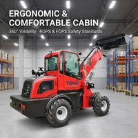 Livraison Gratuite TITAN Chargeuse sur Pneus Mini Diesel 1.5/1.6 Tonnes Haute Efficacité Chargeuse Frontale Télescopique 55KW Euro5 EPA4 Boîte de Vitesses Roulement