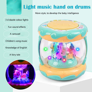 Carrousel en plastique multifonction électronique apprentissage musical tambour à main battre jouet éducatif préscolaire instrument de musique - Product Image 3