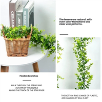 Plante Artificielle Verte Suspendue en Plastique, Décoration Écologique Réaliste, Grande Guirlande d'Eucalyptus de 1,80 m pour Arche de Mariage