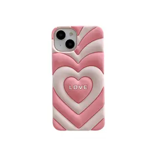 Para iPhone 11 12 13 14 Série Atacado Phone Cases Alta Qualidade Pink Heart Silicone Phone Case