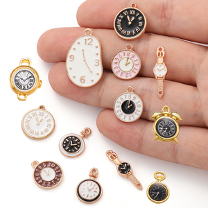 15 Styles émail breloques couleur or réveil montre pendentifs ajustement collier à faire soi-même Bracelet breloques pour la fabrication de bijoux W459 - Product Image 2