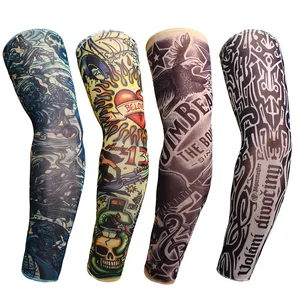 SINO Breathable 3D Arm Nylon Tattoo Sleeves Uv Protection Warmers Cycling Sun Protective Covers Quick Dry Summer Cooling Sleeves