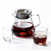 Ensemble de service à café en verre pour infusion, avec filtre à café, pot à café gradué, logo personnalisé disponible