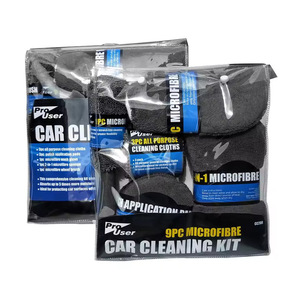 Kit de Lavado de Autos de Microfibra, Juego de 9 Piezas, Guantes de Limpieza, Toallas, Esponjas para Detallado de Vehículos - Product Image 4