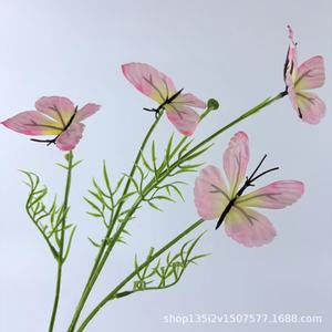 Qiye <b>Artificial</b> <b>Flowers</b> Simulated Butterfly <b>Flower</b> Single Stem 4 Heads Silk <b>Flower</b> Wedding Festival Decorations Commercial - Product Image 5