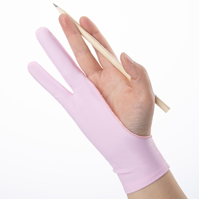 Meihui Art Black Grey Pink Blue Two Fingers Drawing Anti-fouling Drawing Tablet Artist Accessories Glove for Sketching