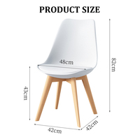 Meubles de maison de luxe modernes, pieds en bois, tissu, coussin en cuir, tulipe nordique, chaises de salle à manger en plastique, offre spéciale