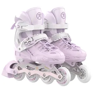 Adjustable Size Roller Skate Shoes Inline Skateboard Roller Skate Shoes Four Wheels With Specialize Protective Gear Hip Care