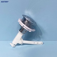 Botón redondo único para inodoro de plástico ABS cromado, botón de descarga de inodoro de 38mm y