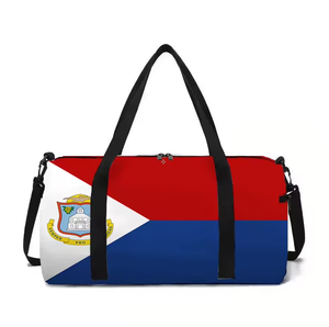 Bolsa de Lona con la Bandera de Saint Martin, Bolsa de Viaje Deportiva Personalizada para Hombre y Mujer, Bolsa de Gimnasio, Bolsa de Viaje Deportiva - Product Image 1