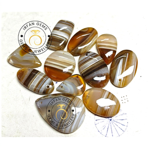 Lote de Cabujones de Ágata Amarilla Banda de Oro 100% Natural de Alta Calidad, Precio al por Mayor, Lote de Cristales de Ágata Amarilla Banda de Oro Hechos a Mano, Precio al por Mayor - Product Image 2