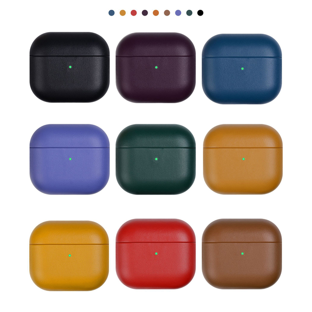 Luxury Personalised Design Full PU Leather Earphone case for Airpods 3 Shockproof Protective Cover for Airpods Gen2 Gen3