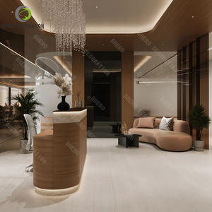 Mostrador de Recepción de Alta Calidad en Madera y Mármol, Personalizado, Duradero, Moderno, Conjunto de Muebles de Oficina para Sala de Exhibición de Empresa - Product Image 2