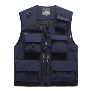 <span class=keywords><strong>Gilet</strong></span> d'été à <span class=keywords><strong>fermeture</strong></span> éclair multi-poches pour hommes <span class=keywords><strong>Gilet</strong></span> de sport d'extérieur respirant et fin - Product Image 3