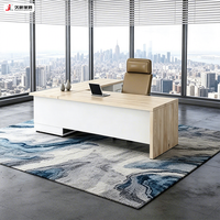 Bureau de direction moderne JIUSHUN, mobilier de bureau de luxe, bureau de direction en forme de L, table de direction