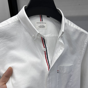 Autentica Camicia Oxford in Cotone da <span class=keywords><strong>Uomo</strong></span>, Manica Lunga, Colletto Rovesciato, Decorata con Perline, Versatile e Classica - Product Image 6