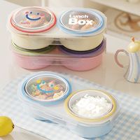 Boîte à lunch isotherme en acier inoxydable à 2 compartiments pour enfants, étanche, style bento, pour étudiants