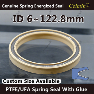 Guarnizione in PTFE modificato con molla metallica per pompa a vuoto, ampia temperatura, basso attrito, con molla a V, dimensioni metriche - Vendita all'ingrosso - Product Image 6
