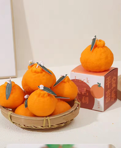 Velas de Cera de Soja con Forma de Fruta Realista, Color Naranja Viral, Velas Aromáticas para Decoración Festiva del Hogar y Regalos para Fiestas - Product Image 5