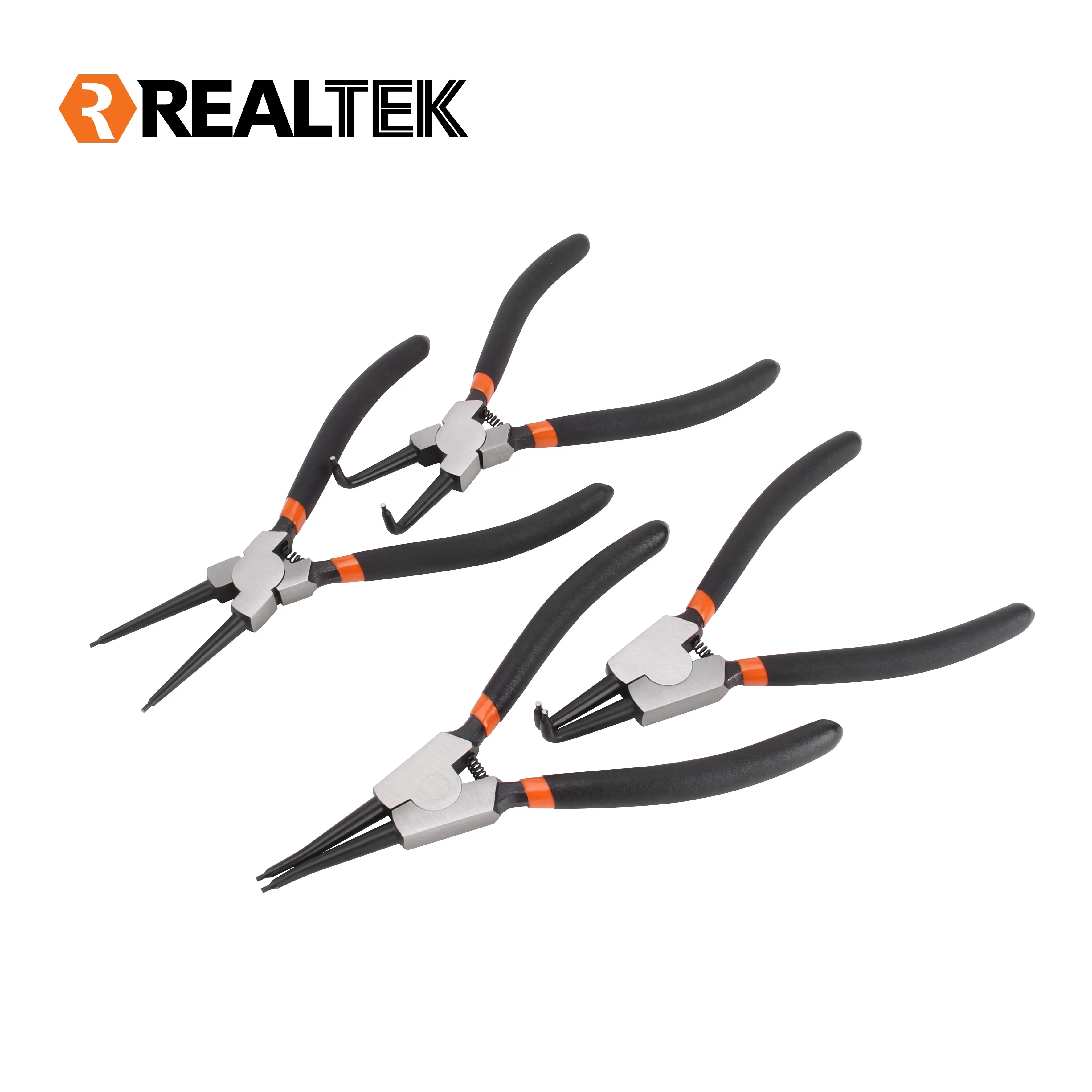 Realtek 4-teiliges Sicherungs ring zangen set mit zweifarbigen Handwerkzeugen mit Tauch griff