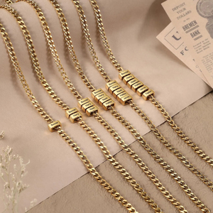 Collares Personalizables de Acero Inoxidable Estilo Vintage con Hilo y Cadena, <span class=keywords><strong>Inscripciones</strong></span> Personalizadas, <span class=keywords><strong>Populares</strong></span> en Mercados Asiáticos y Europeos, Unisex - Product Image 5