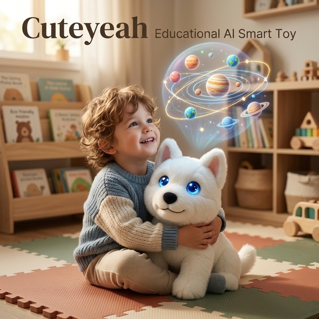 Cuteyeah Westie Dog AI Smart Educational Plush Toy ChatGPT Voice Interactive Stuffed Animal 60+ Languages Learning Companion
