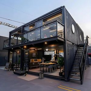 ร้านค้าคอนเทนเนอร์เคลื่อนที่ 2 ชั้น<span class=keywords><strong>แบบ</strong></span>กำหนดเอง อาคารร้านกาแฟสำเร็จรูป<span class=keywords><strong>แบบ</strong></span>โมดูลาร์ <span class=keywords><strong>บ้าน</strong></span>สำเร็จรูปสำหรับขายของริมทาง - Product Image 2