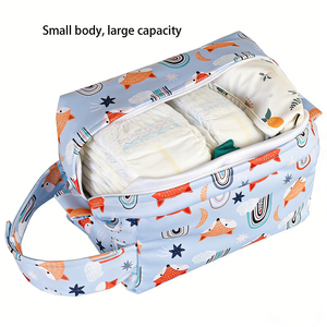 Borsa Riutilizzabile Elegante e di Alta Qualità 22*14*16cm, Resistente all'Acqua, con Motivo Leone, per Raccolta Pannolini o Altri Oggetti, Appendibile e Portatile - Product Image 4