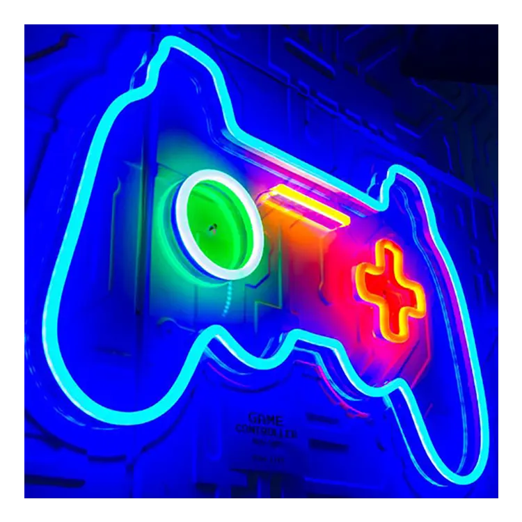 Game Neon Sign Game pad Controller Gaming Wall Lights Decor For Game Room Blue Gamer Console Neon Lights For Children