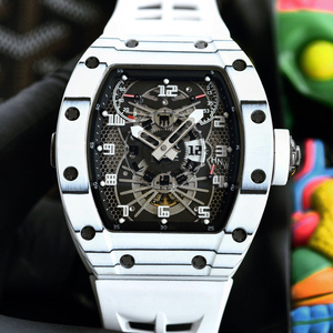 High End Mens <b>Automatic</b> <b>Watch</b> 022 style Blue Tonneau Case with Grid <b>Skeleton</b> Dial and Date Window - Product Image 1