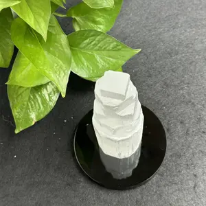 Kenny Crystals Wholesale Natural Crystal Stone Hot Sale Chakra Healing 5 Steps Gypsum Selenite Tower For Meditation