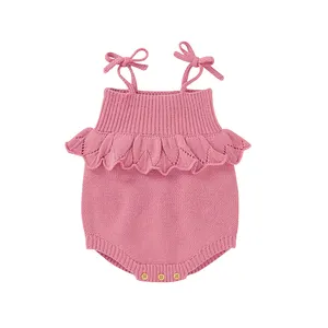 mimixiong Babykleidung Sommer Kleinkind Baby Mädchen Strampler Kleidung solide Farbe Rüschen Jumpsuits Onisys Strampler