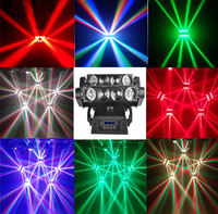 AOPU 8 Yeux RGBW 4-en-1 LED Projecteur Mobile Spider pour Scène, Disco, DJ, Éclairage DMX