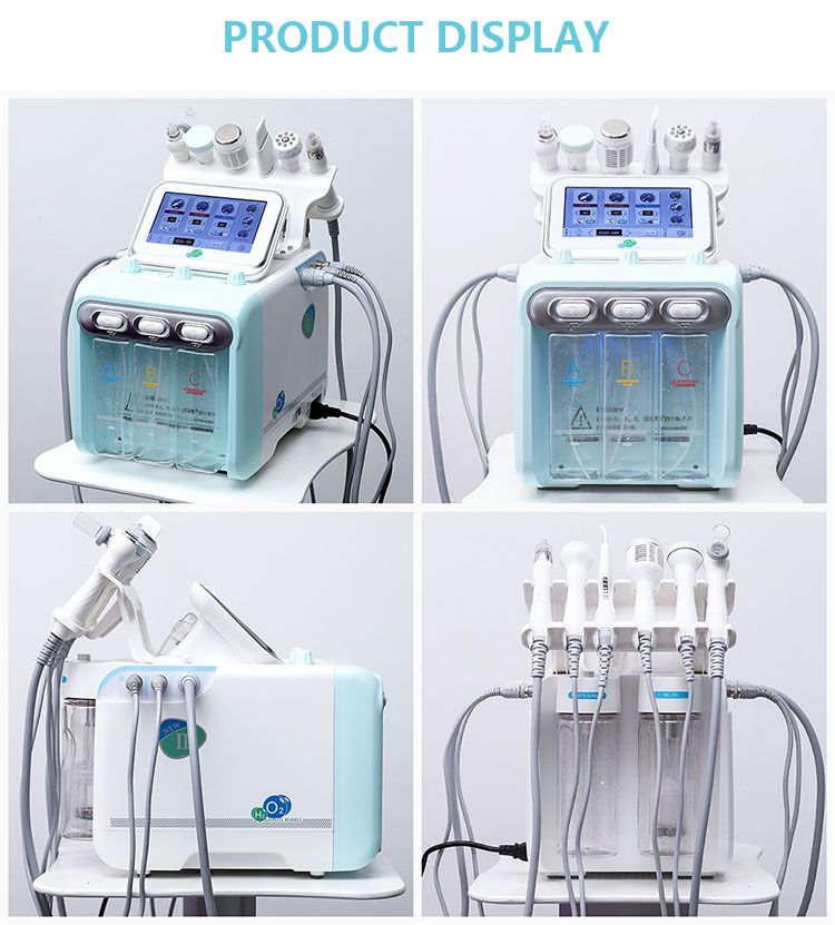 6 in 1 hydrogen oxygen small bubble facial cleaning h202 oxygen filling hydrating beauty equipment