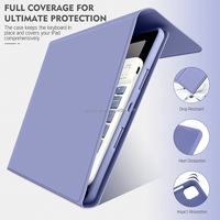 Yeni iPad Pro 11 İnç Kılıf Kablosuz USB Tam Boy Ayrılabilir Klavye Kalem Tutucu Ultra İnce Darbeye Dayanıklı Toz Geçirmez Silikon