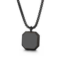 Colliers YIYUN Vintage Cool Cuban Figaro Box Chain Cool Black Gold Enamel Square Pendant Bijoux pour moi