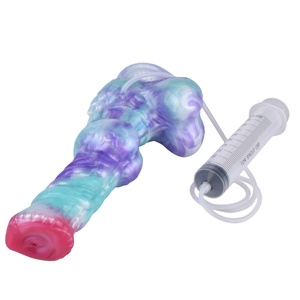Animal Wolf Dick Thick Squirting <b>Dildo</b> Manual Masturbation Shaped Soft Vagina Plug Anal Enema Sex Toy - Product Image 6