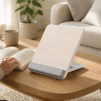 Nouveauté : support de bureau P29 avec panneau en bois à bords arrondis pour ordinateur portable, tablette, travail, bureau, fournisseur de supports de tablette en gel de silicone