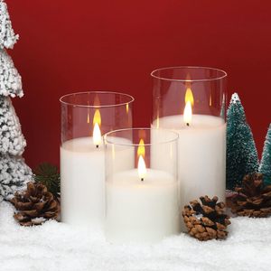 Set of 5 <b>Paraffin</b> Wax Home Decoration Pillar White Glass Warm Light Remote Flickering Led Candles for Weddings Parties New Year - Product Image 4