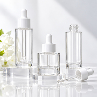 Botol Kaca Silinder Ramah Lingkungan Grosir Pabrik, Kosong 50ml 60ml dengan Pipet untuk Minyak Atsiri, Serum, dan Kemasan Kosmetik