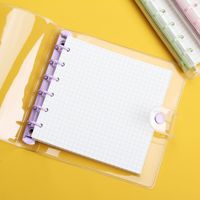 Porte-documents en PVC transparent personnalisé pour carnet à feuilles mobiles A5/A6, petit bloc-notes spirale 6 trous, classeur à anneaux souple et coloré, journal