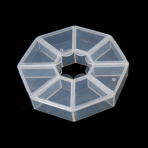 Boîte ronde à 8 compartiments avec couvercle intérieur, en plastique PP transparent, pour rangement de bijoux, outils de manucure et de salon de beauté - Product Image 2