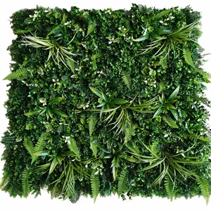 Indoor En Outdoor Decor Kunstmatige Buxus Gras Wandpanelen Pe Plastic Faux Planten