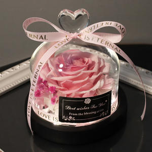 Roses <span class=keywords><strong>Fleurs</strong></span> éternelles Couvercle en verre romantique Boîte cadeau Cadeaux de vacances Décorations de mariage Ornements de <span class=keywords><strong>fleurs</strong></span> réelles - Product Image 2