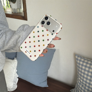 Funda de Teléfono de Doble Capa con Diseño Coreano de Puntos de Colores para iPhone 17 Pro Max 16 15 14 13 - Product Image 3