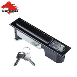 Cerradura para Puerta de Panel Eléctrico, Fundición a Presión de Zinc, Acabado Cromado y Negro, Cerradura Cilíndrica, Distancia entre Ejes de 50 mm, 2 Llaves - Product Image 4